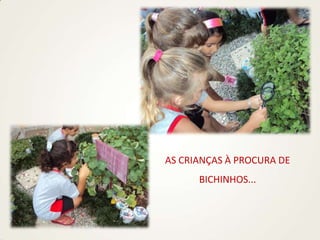 AS CRIANÇAS À PROCURA DE
BICHINHOS...
 
