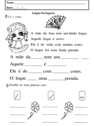 Nome:___________________________________________________
Data:___/___/___
Língua Portuguesa
 