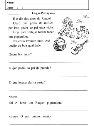 Nome:___________________________________________________
Data:___/___/___
Língua Portuguesa
 