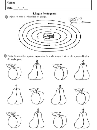 Nome:___________________________________________________
Data:___/___/___
Língua Portuguesa
 