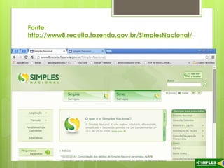 Fonte: 
http://www8.receita.fazenda.gov.br/SimplesNacional/ 
 