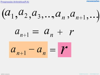 PROGRESSÕESProgressão Aritmética(P.A)MÁRIO HANADA   -  NOVEMBRO/2010MÁRIO HANADA
