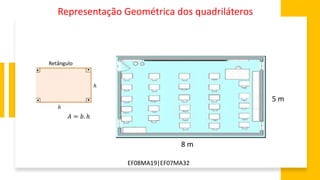 EF08MA19|EF07MA32
Representação Geométrica dos quadriláteros
5 m
8 m
 