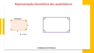 EF08MA19|EF07MA32
Representação Geométrica dos quadriláteros
 