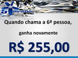 Quando chama a 6ª pessoa,
ganha novamente
 