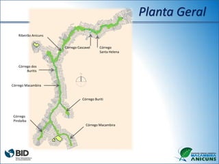 Planta Geral
Ribeirão Anicuns
Córrego Macambira
Córrego
Pindaíba
Córrego Buriti
Córrego Cascavel
Córrego dos
Buritis
Córrego
Santa Helena
Córrego Macambira
 