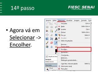 14º passo 
• Agora vá em 
Selecionar -> 
Encolher. 
 