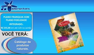 PLANO FRANQUIA COM
PLANO FIDELIDADE
INTEGRADO.
R$ 255,00 em até 12X no cartão.

VOCÊ TERÁ:
Catálogo de
UM SITE DE
UM
UMA
UM DVD
Catálogo de
MOSTRUÁRIO
LOJA COMPLETA
CONTENDO ESTA
CAPTURA DE DE
produtos
cosméticos.
PERFUMES
NA INTERNET.
APRESENTAÇÃO
CONTATOS
naturais.

Aqui vai a sua
marca

 