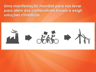 Uma manifestação mundial para nos levar
para além dos combustíveis fósseis e exigir
soluções climáticas.
 