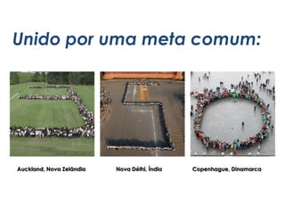 Unido por uma meta comum:




Auckland, Nova Zelândia   Nova Délhi, Índia   Copenhague, Dinamarca
 