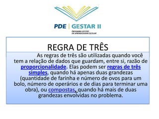 PROPORÇÃO IGUALDADE DE DUAS RAZÕES OU DE DOIS QUOCIENTES.