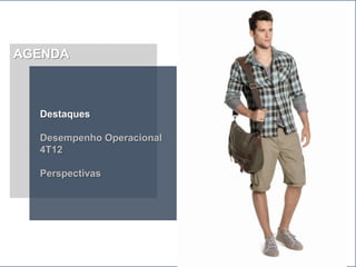 AGENDA



  Destaques

  Desempenho Operacional
  4T12

  Perspectivas
 