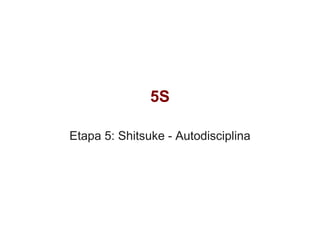 5S
Etapa 5: Shitsuke - Autodisciplina
 