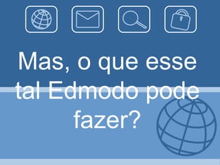 Mas, o que esse
tal Edmodo pode
      fazer?
 