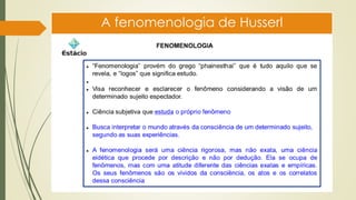 A fenomenologia de Husserl
 