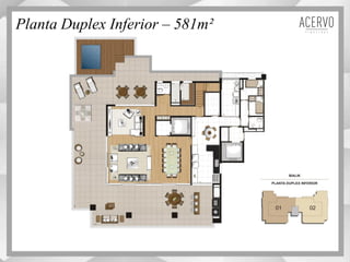 Planta Duplex Inferior – 581m²
 