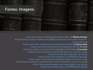 Fontes: Imagens




                        +	
  hip://www.ﬂickr.com/photos/dscene/820346821/	
  ©	
  Markus	
  Krisetya	
  
     +	
  hip://bhturismo.ﬁles.wordpress.com/2008/12/sinalizacao-­‐turisUca-­‐belo-­‐horizonte-­‐
                                                                                               turismo-­‐placa.jpg	
  
                 +	
  hip://www.ﬂickr.com/photos/thomashawk/161547780/	
  ©	
  Thomas	
  Hawk	
  
                                   +	
  hip://www.ﬂickr.com/photos/thomashawk/161547780/	
  ©	
  ntr23	
  
                  +	
  hip://www.ﬂickr.com/photos/23941865@N02/3938326087/©	
  Ian	
  Smith	
  
                             +	
  hip://commons.wikimedia.org/wiki/File:Books_by_maciekSz_(1).jpg	
  
                                                                  +	
  hip://www.vdtc.de/images/vdtc-­‐cave-­‐gr.jpg	
  
                                                  +	
  hip://froxen.ﬁles.wordpress.com/2009/03/surface2.jpg	
  
                              +	
  hip://www.nsf.gov/news/mmg/media/images/visualizaUon1_h.jpg	
  
       +	
  hip://upload.wikimedia.org/wikipedia/commons/1/19/System_3_punch_card.jpg	
  
                                         +	
  hip://www.operaUongadget.com/images/apple_imac_g5.jpeg	
  
                                                       +	
  hip://media.svennerberg.com/2009/06/layar-­‐app.jpg	
  
 
