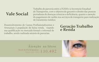 Fortalecimento da rede sócio assistencial;