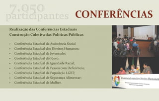 Superação do assistencialismo nos programas sociais do Governo;