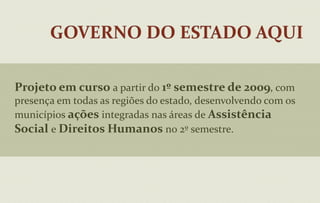 PROJETO NOVO OLHAR       Promove o atendimento oftalmológico, para resolução de deficiência visual, através de:Cirurgia de catarata e/ou fornecimento de óculos de grau aos usuários selecionados à partir dos 45 anos na Região Metropolitana, Grande Rio e interior do Rio de Janeiro;