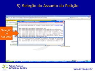 5) Seleção do Assunto da Petição Seleção do Assunto 