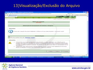 13)Visualização/Exclusão do Arquivo 