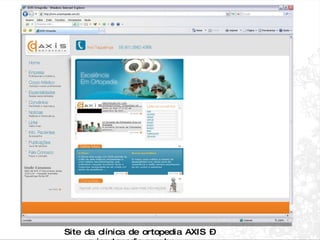Site da clínica de ortopedia AXIS – www.axisortopedia.com.br 