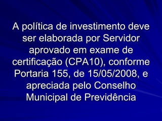 4 – Valor e quantidade de cotas no fechamento do bimestre,5 – Valor total de cada tipo de aplicação no fechamento do bimestre.(*) No site do MPAS ainda não constam os enquadramentos de acordo com a resol. 3922. Os dados que aparecem são da    resol. 3506. Devemos localizar nesta o enquadramento e nas observações informar o Nome e o CNPJ do fundo e fazer contato com o MPAS para que o mesmo corrija a irregularidade.