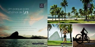 Morar no Flamengo também significa poder contar
com uma das maiores áreas de lazer a céu aber to na cidade,
a pouquissímos passos de casa.
O Parque do Aterro do Flamengo é perfeito para
dar aquela corridinha no final do dia,fazer um piquenique,
praticar espor tes,ou simplesmente cur tir o por-do-sol.
Um parque para
chamar de
PASSEIO DE BARCO
PRAIA DO FLAMENGO
PASSEIO DE BICICLETALAZER AO AR LIVRE
 