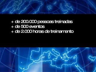+ de 200.000 pessoas treinadas + de 500 eventos + de 2.000 horas de treinamento 
