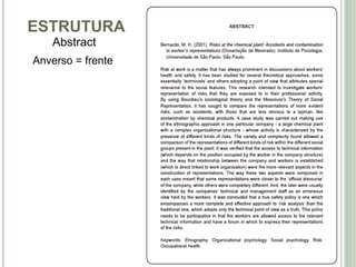 ESTRUTURA
Abstract
Anverso = frente
 