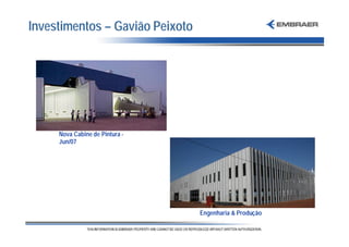Investimentos – Gavião Peixoto




     Nova Cabine de Pintura -
     Jun/07




                                 Engenharia & Produção
 