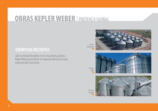 OBRAS KEPLER WEBER | PRESENÇA GLOBAL


                                                                    Araure
                                                                 Venezuela
     EXEMPLOS RECENTES
     Líder no mercado brasileiro e com uma presença global, a
     Kepler Weber possui planos de expansão internacional para
     regiões de alto crescimento.
                                                                   Havana
                                                                     Cuba




                                                                  Vergara
                                                                  Uruguai




26
 