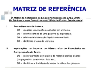 MATRIZ DE REFERÊNCIA 