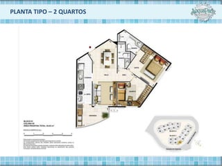 PLANTA TIPO – 2 QUARTOS
 