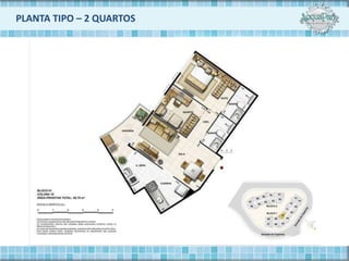 PLANTA TIPO – 2 QUARTOS
 