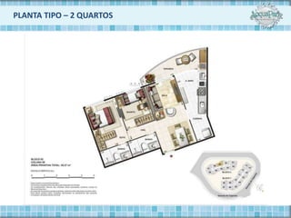 PLANTA TIPO – 2 QUARTOS
 