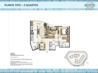 PLANTA TIPO – 2 QUARTOS
 