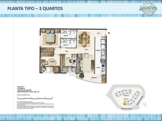 PLANTA TIPO – 3 QUARTOS
 