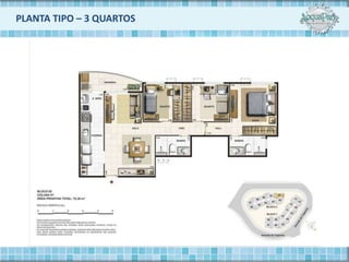 PLANTA TIPO – 3 QUARTOS
 