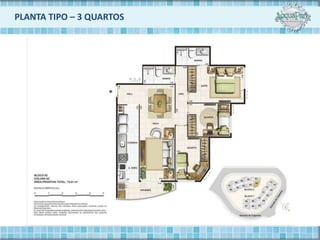 PLANTA TIPO – 3 QUARTOS
 
