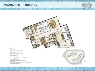 PLANTA TIPO – 3 QUARTOS
 