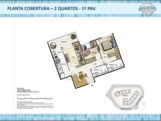 PLANTA COBERTURA – 2 QUARTOS - 1º PAV.
 