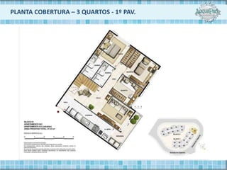PLANTA COBERTURA – 3 QUARTOS - 1º PAV.
 