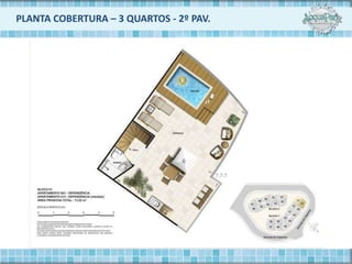 PLANTA COBERTURA – 3 QUARTOS - 2º PAV.
 