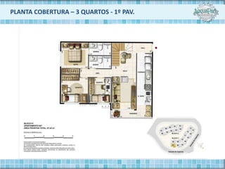 PLANTA COBERTURA – 3 QUARTOS - 1º PAV.
 