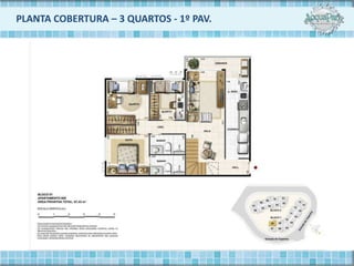 PLANTA COBERTURA – 3 QUARTOS - 1º PAV.
 