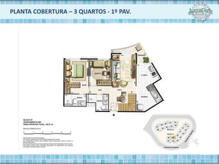 PLANTA COBERTURA – 3 QUARTOS - 1º PAV.
 