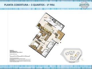 PLANTA COBERTURA – 3 QUARTOS - 1º PAV.
 