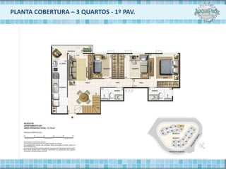 PLANTA COBERTURA – 3 QUARTOS - 1º PAV.
 